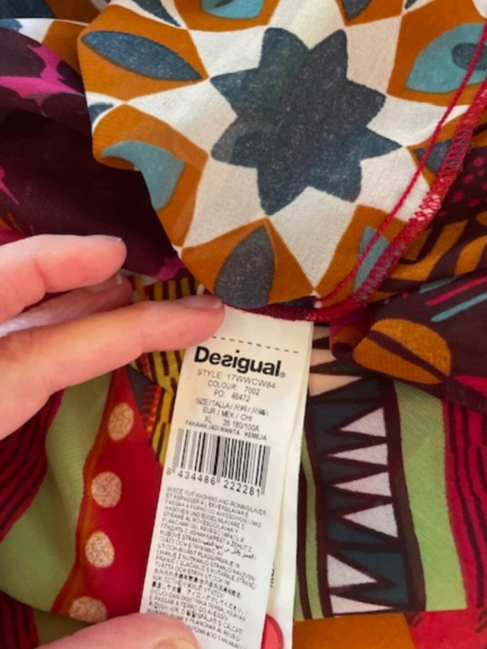 DESIGUAL Desigual semi sheer tapestry shirt XL - Picture 5 of 5